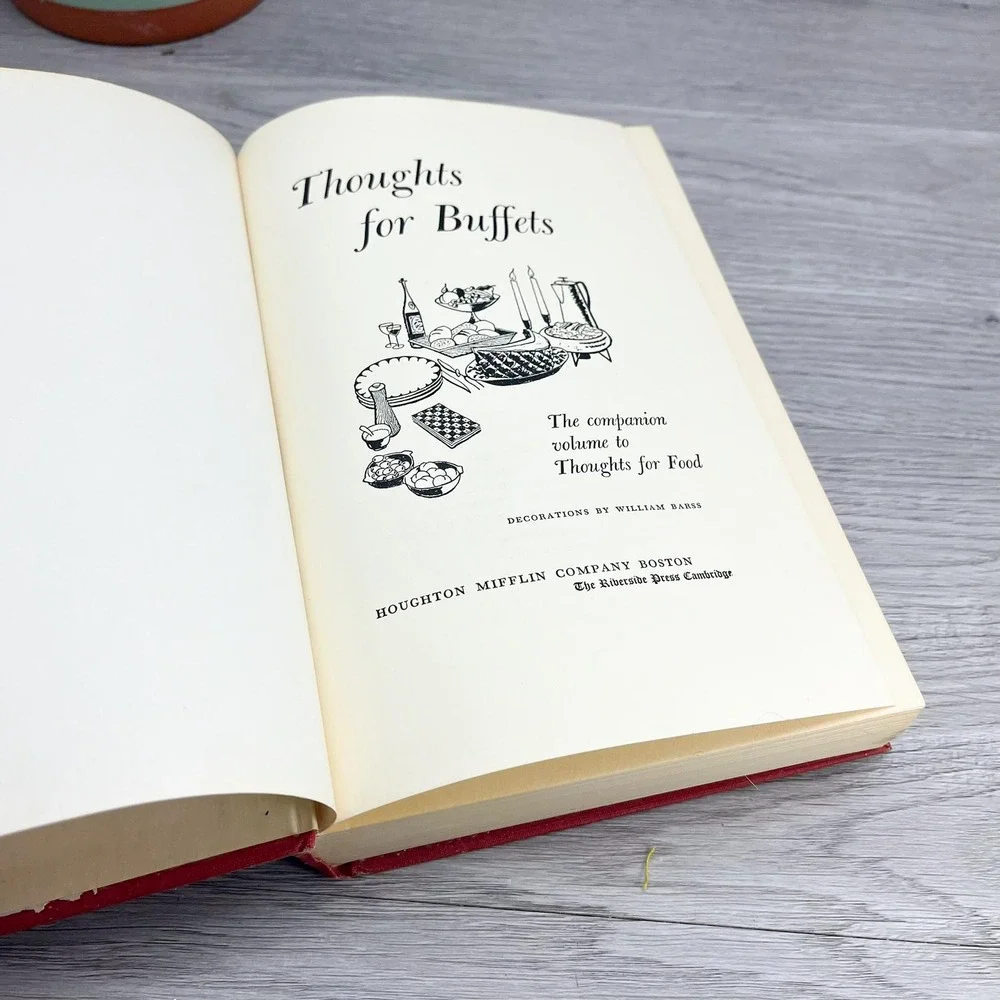 Vintage Red Cookbook Thoughts for Buffets - 1950s Cookbook - Midcentury Cookbook